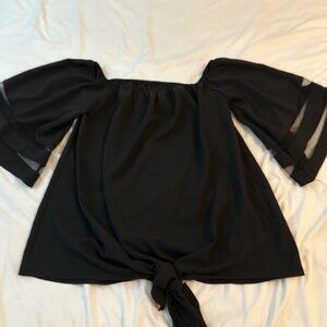 Black Strapless Top tie front size XL